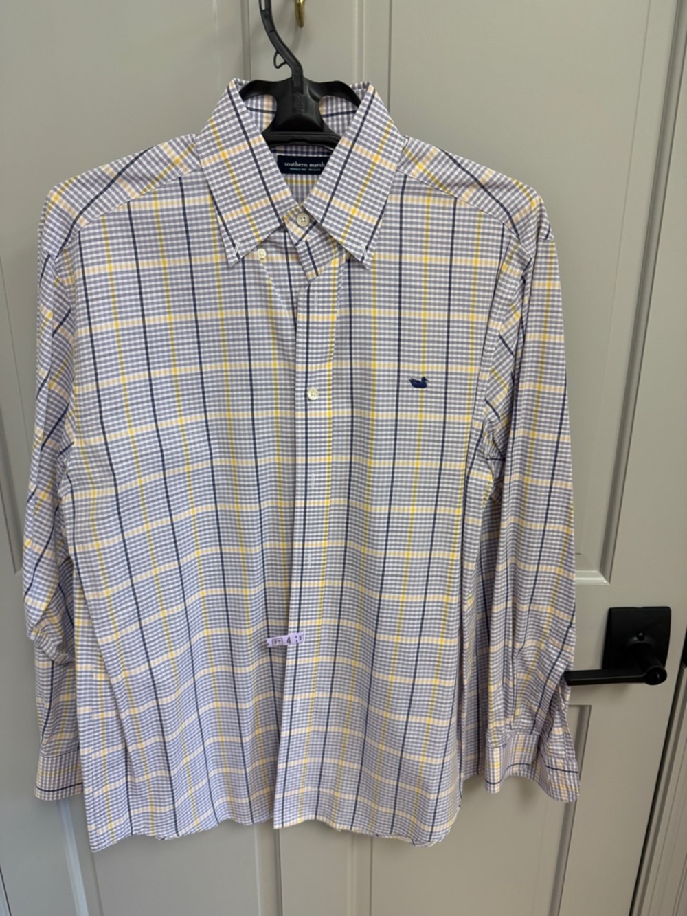 Southern Marsh Men's Blue and Yellow Plaid Button-Down Shirt